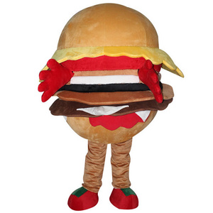 Hot sale mascot costume custom commercial big hamburger	cosplay dressing funny fancy food mascot costumes