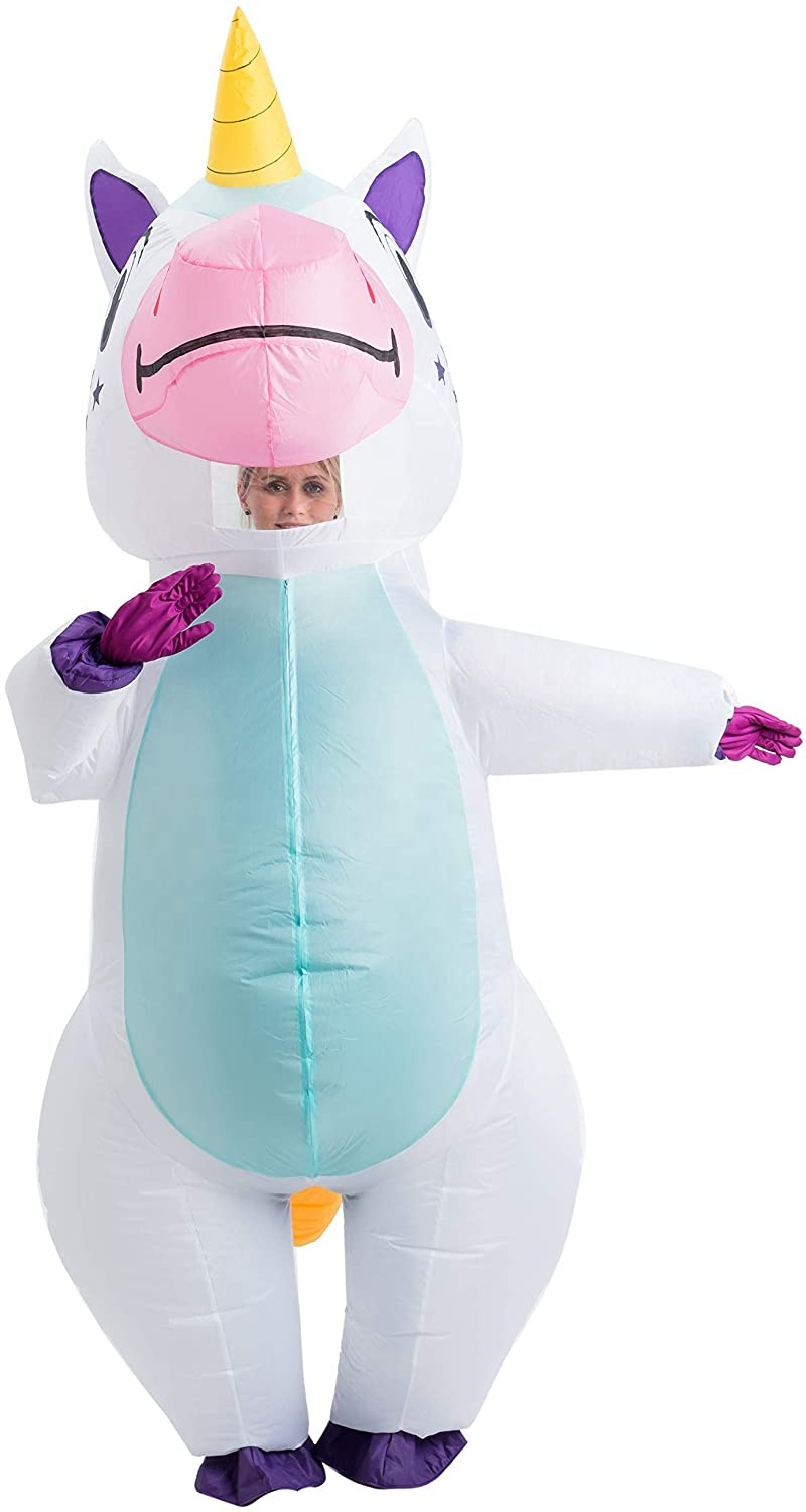 Hot Sale unicorn Cartoon Inflatable Costume Cosplay Party Fancy Dress Halloween Fur suit Inflatable unicorn costumes