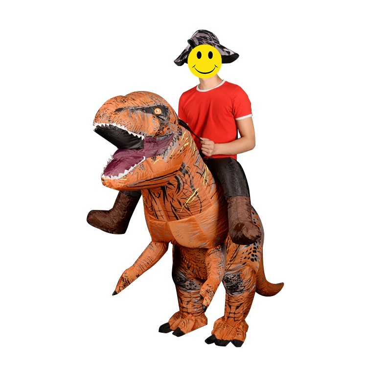 Newest Christmas Riding Inflatable t rex Costume Halloween Jurassic Park Walking Dinosaur Inflatable Costumes