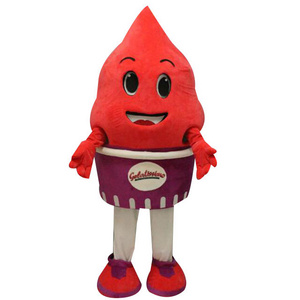 Custom ice-cream mascot costume red color cosplay dressing walking performance custom funny mascot costume