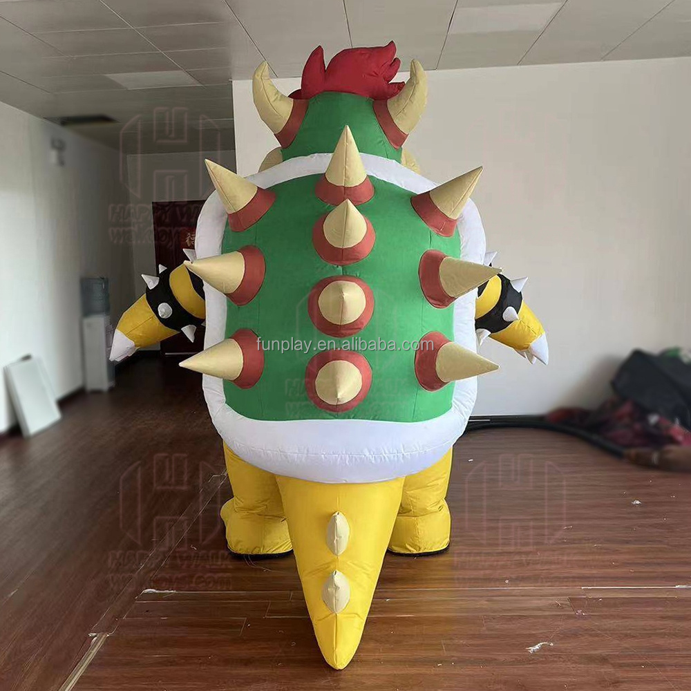 New 2 Meter Giant plush walking adult inflatable bowser mascot costume customized