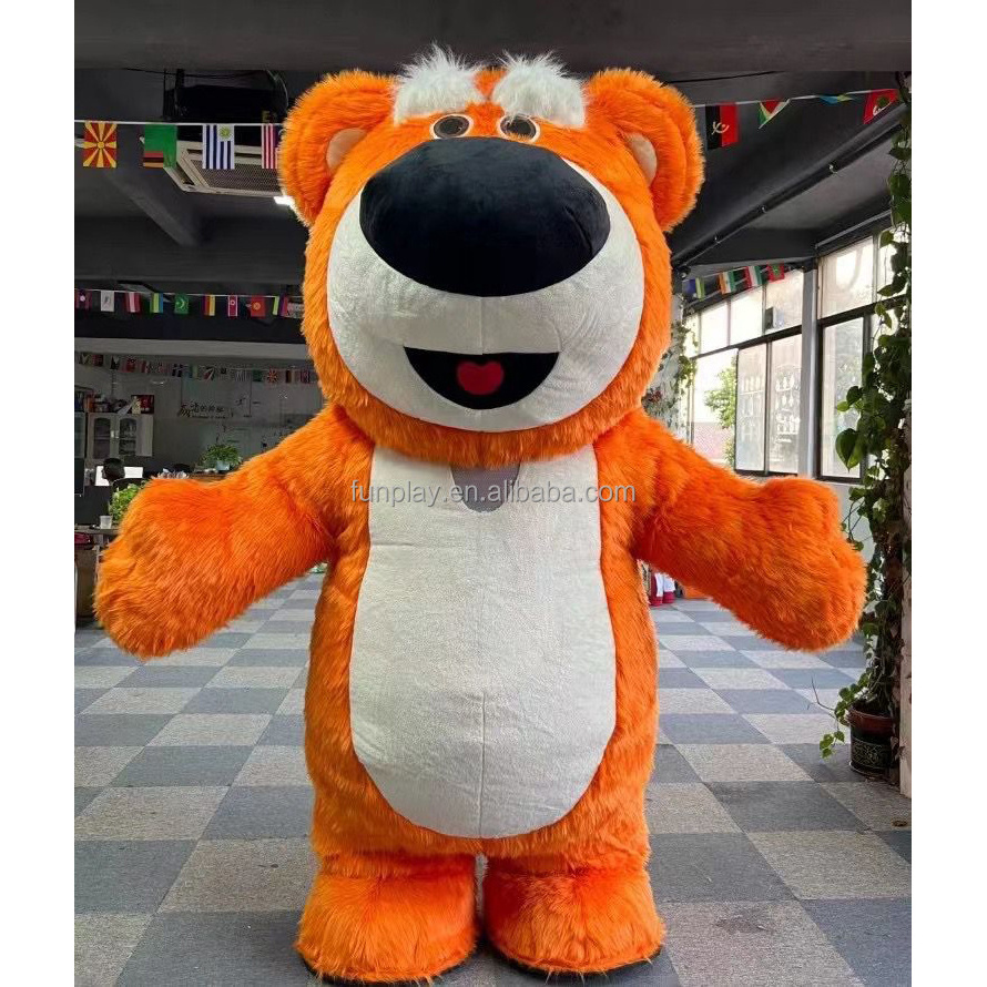 Hot sale inflatable orange bear mascot costume stylish mascot-costumes inflatable soft fur inflatable party costume