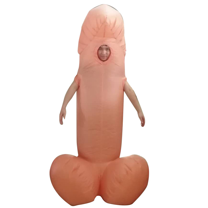 Newest Funny Cheap Inflatable Penis Costume Adult Cosplay Party Dress for Sale