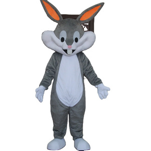 Happy Island Wholesale giant gray rabbit costume Customized animal Mascot walking EVA mascot for adult in hot sale