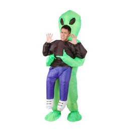 HI adult free size green alien inflatable costume Halloween screaming costume for cosplay