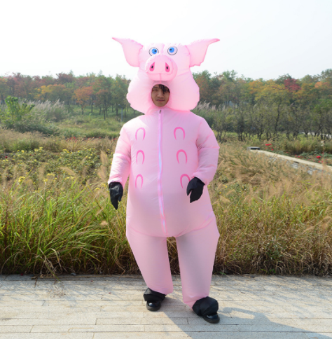 Pink pig cute performance inflatable costumes funny activity atmosphere for party