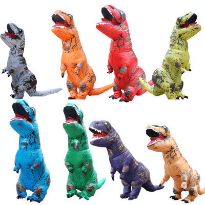 Cheap adult and kid t rex inflatable dinosaur costume blow up dinosaur halloween costumes