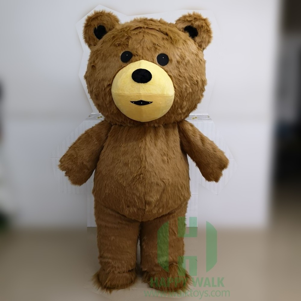 Fat brown bear mascot costume inflatable plush teddy bear costume 3m bear cosplay dress for sale