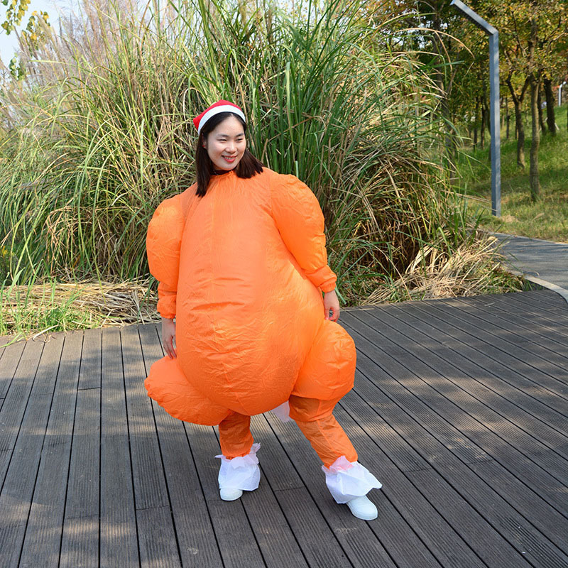 Halloween Inflatable Costumes Orange Air Blow up Christmas Inflatable Girl Costume Party Halloween Costume for Adult