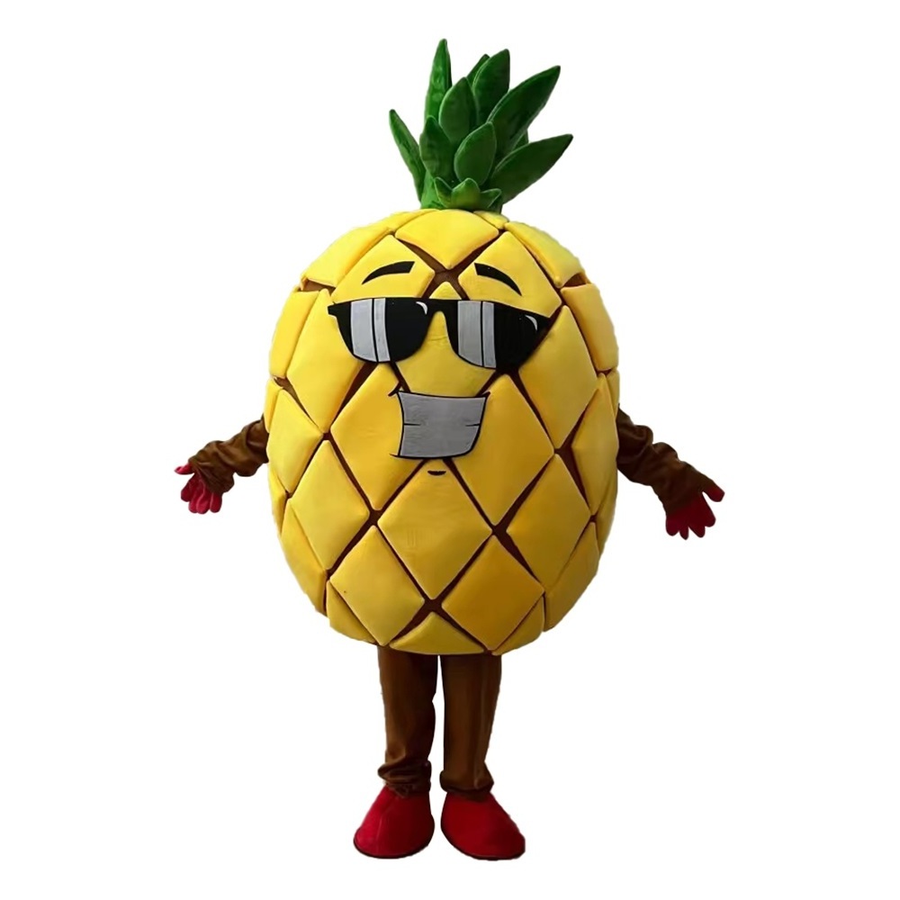 Customized Cosplay High quality plush vegetable fruit egg plant grape pineapple mascot costume for walking