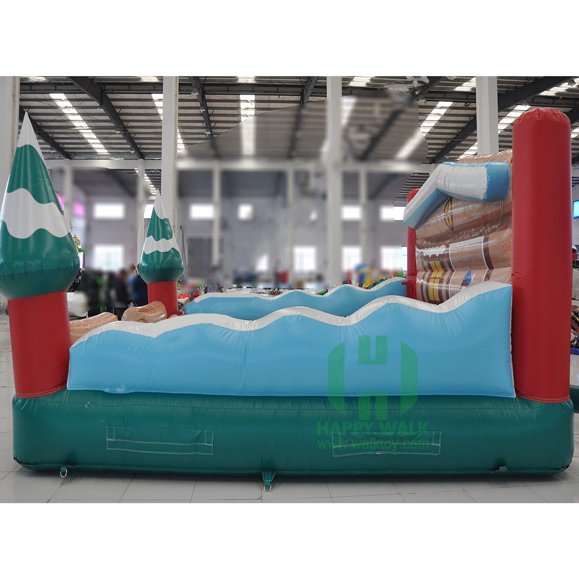 Happy Island Commercial New design Christmas theme cheap inflatable castle durable bouncy castle house for kids for sale