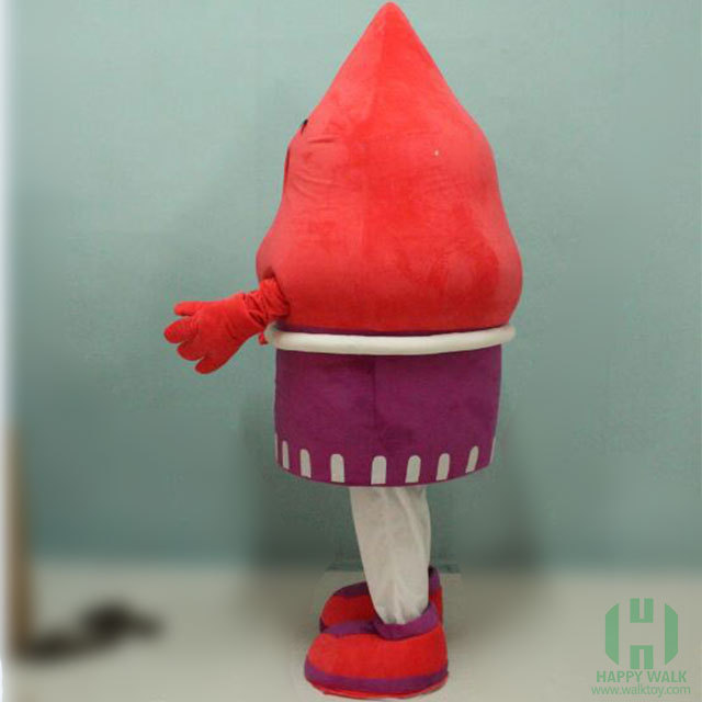 Custom ice-cream mascot costume red color cosplay dressing walking performance custom funny mascot costume