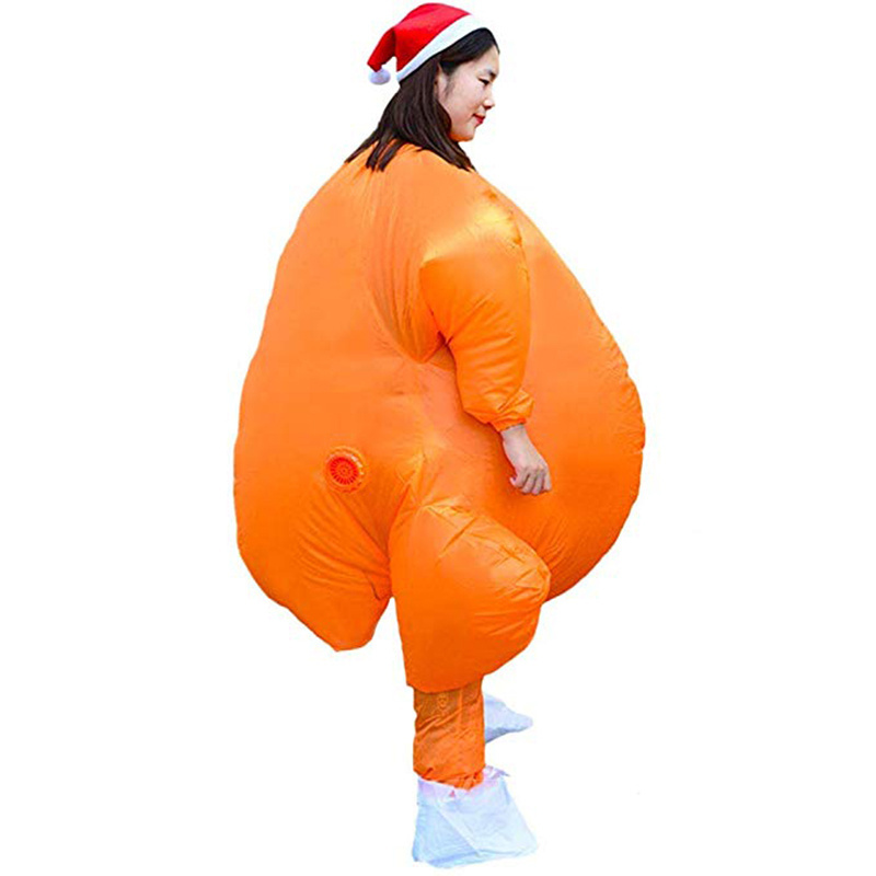 Halloween Inflatable Costumes Orange Air Blow up Christmas Inflatable Girl Costume Party Halloween Costume for Adult