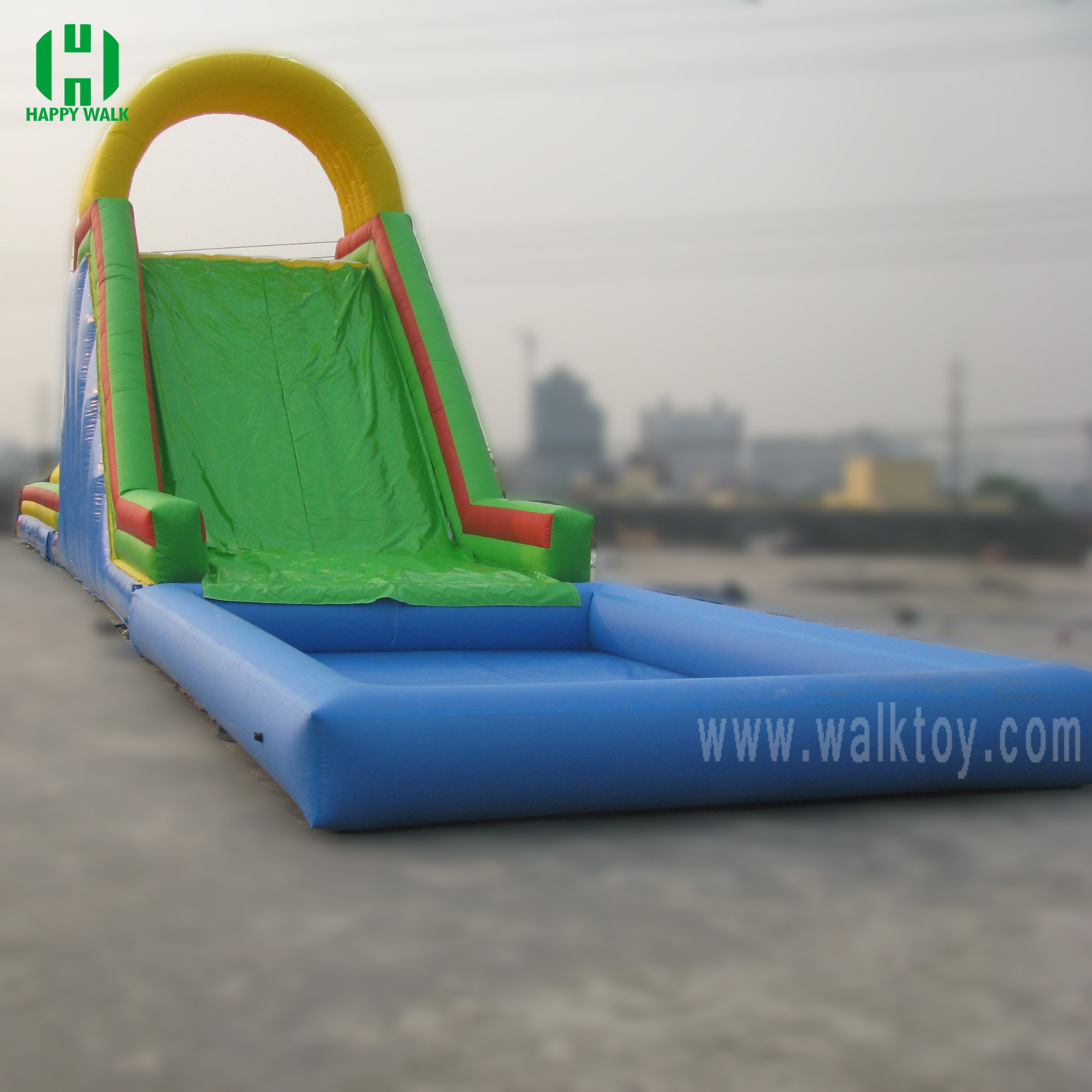 Commercial Commercial Fun Slide Inflatable Pool Water Slide double side slide with big pool amusement in hot sale