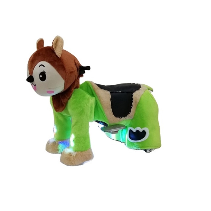 Coin Operated Hot Sale 12V Battery Drive Electric Motorized Plush Animal Kiddie Ride For Mall Rental