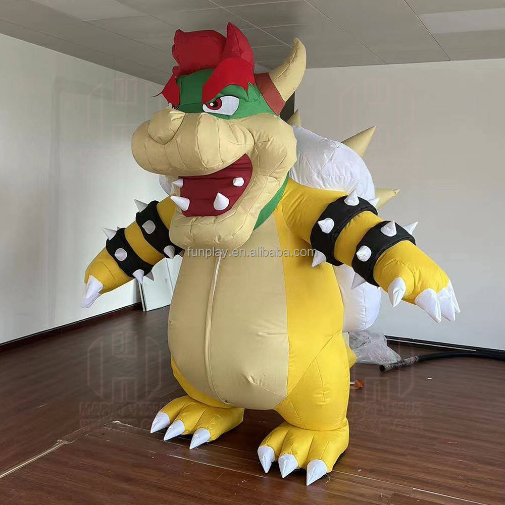 New 2 Meter Giant plush walking adult inflatable bowser mascot costume customized