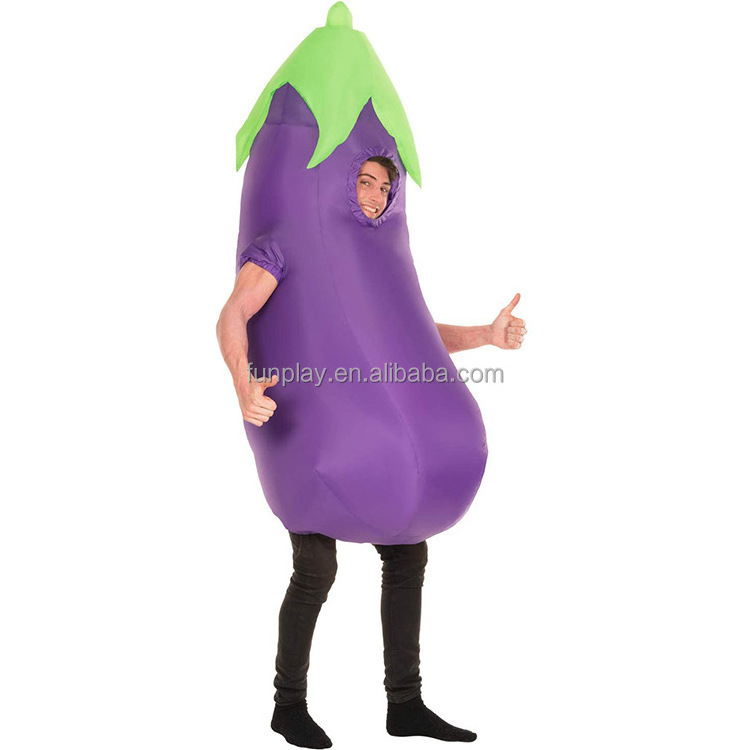 Funny cosplay Halloween party dress plant costume inflatable eggplant costumes for adult