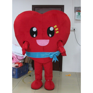 Happy Island Wholesale Reverse single red heart mascot costume Customized animal Mascot walking EVA mascot for adult in hot sale