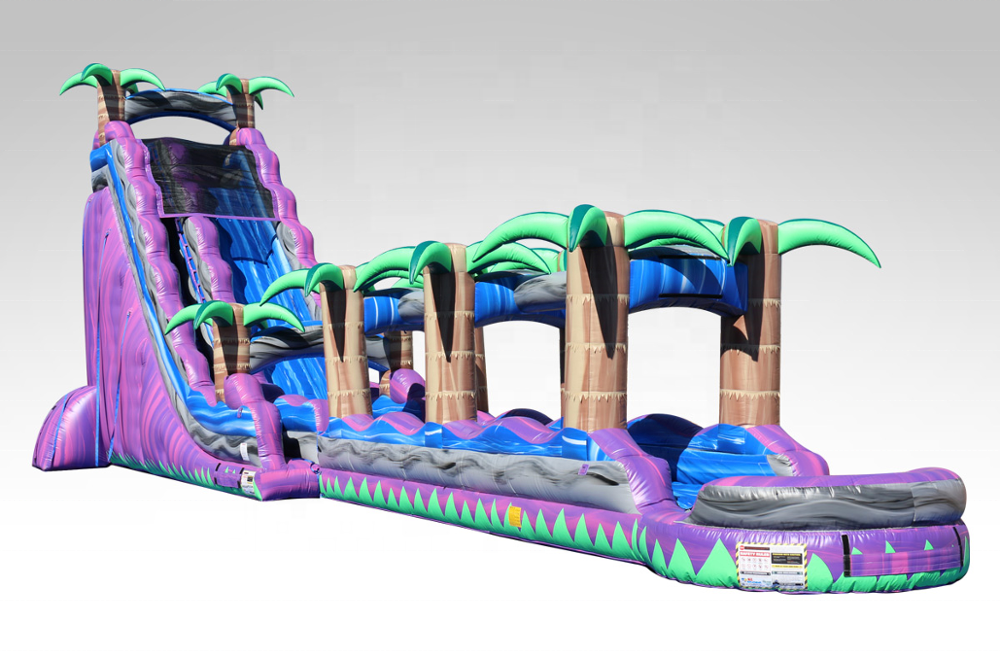 Commercial Inflatable Purple Toboggan Slip N Slide Water Slide For Sale