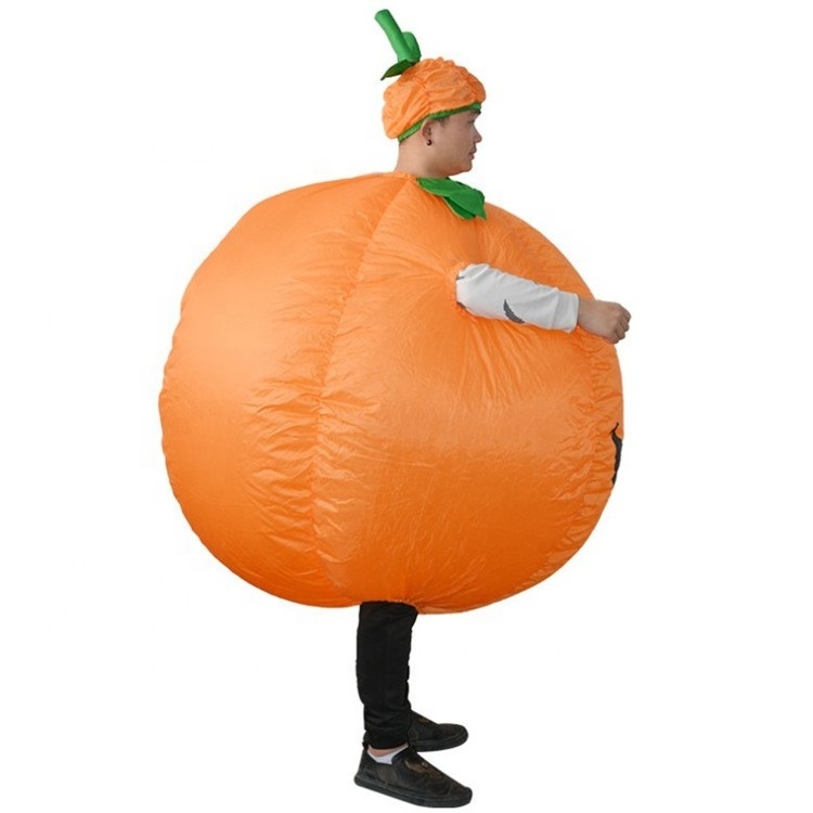 Hot sale plush vegetable fruit inflatable pumpkin costume for adults