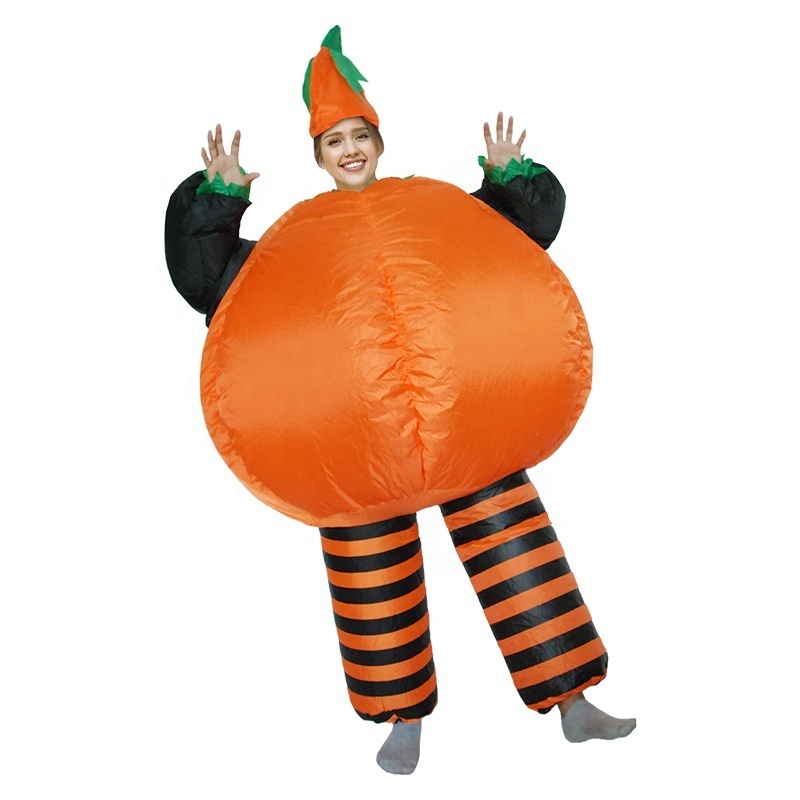 Thanksgiving Halloween Pumpkin Masoct Costume Air Blown Fat Suits Inflatable Pumpkin Costume