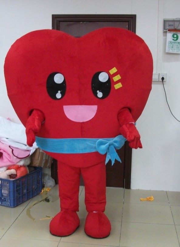 Happy Island Wholesale Reverse single red heart mascot costume Customized animal Mascot walking EVA mascot for adult in hot sale