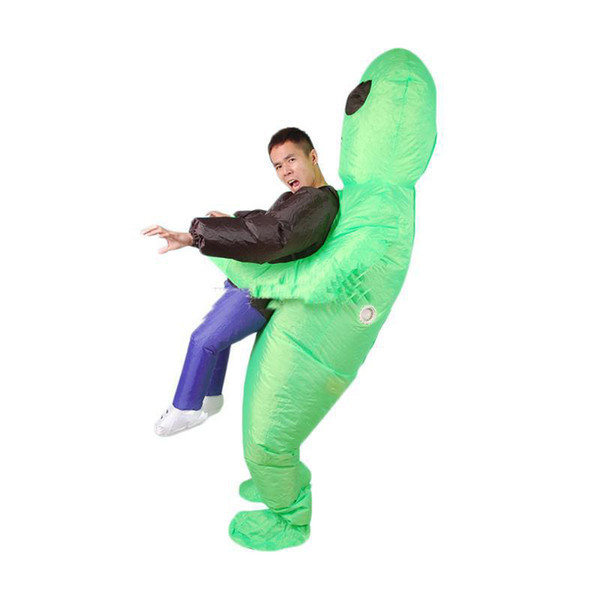 HI adult free size green alien inflatable costume Halloween screaming costume for cosplay