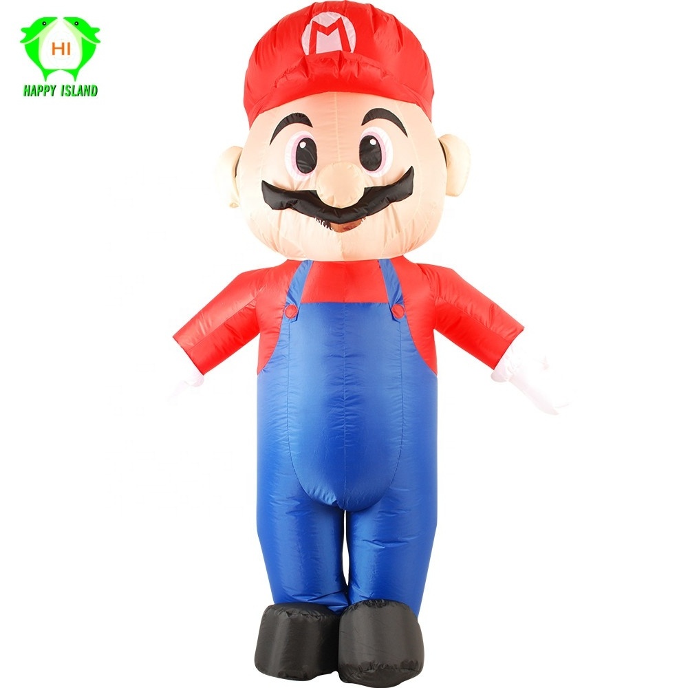 NEW Inflatable Mario Costume Super Mario Fancy Dress for Adults Halloween Party Carnival Cosplay Outfit Mascot Blow Up Suit