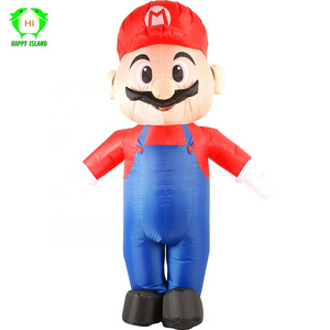 NEW Inflatable Mario Costume Super Mario Fancy Dress for Adults Halloween Party Carnival Cosplay Outfit Mascot Blow Up Suit