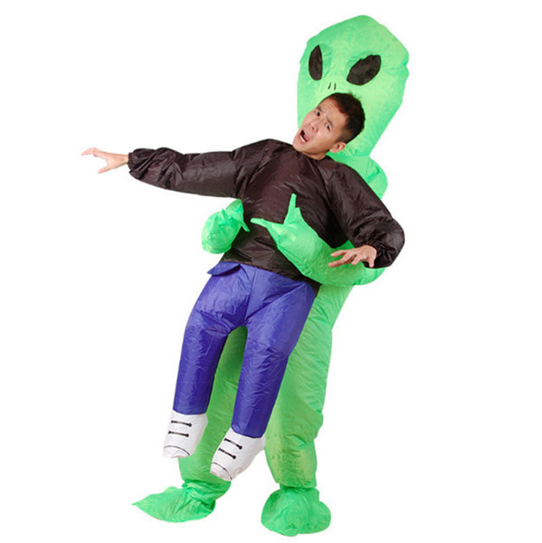 HI adult free size green alien inflatable costume Halloween screaming costume for cosplay