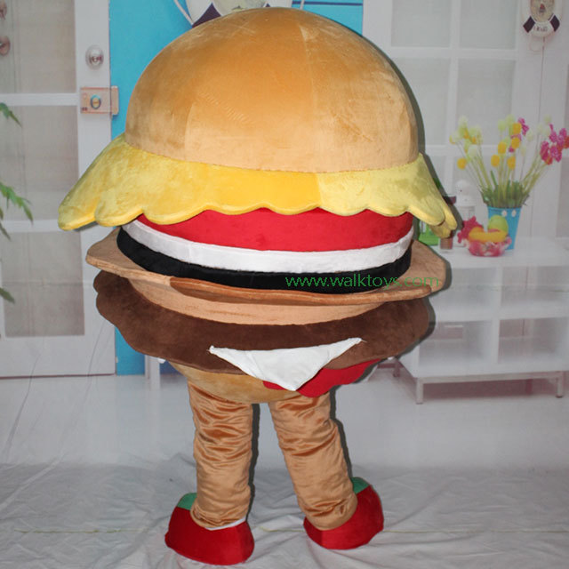 Hot sale mascot costume custom commercial big hamburger	cosplay dressing funny fancy food mascot costumes