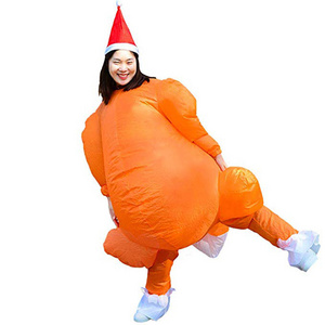 Halloween Inflatable Costumes Orange Air Blow up Christmas Inflatable Girl Costume Party Halloween Costume for Adult