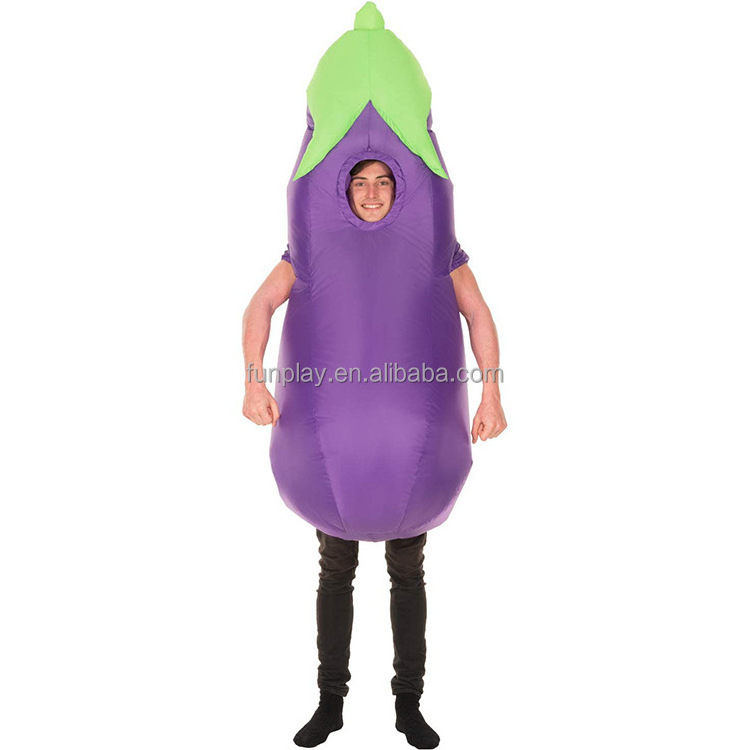 Funny cosplay Halloween party dress plant costume inflatable eggplant costumes for adult