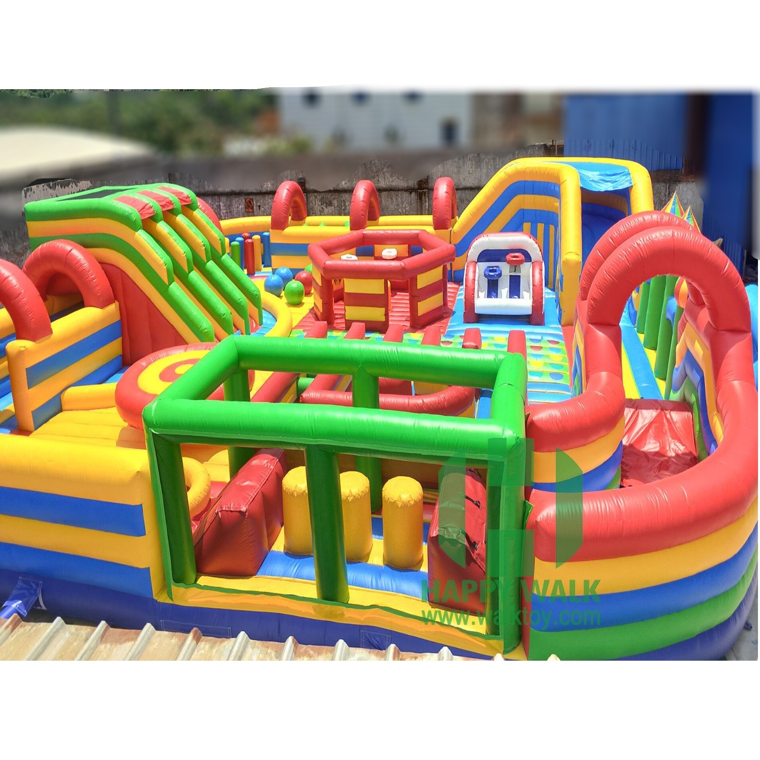 Giant 16*16m inflatable carnival rides children amusement games kids theme park toy equipment toddler playground for children