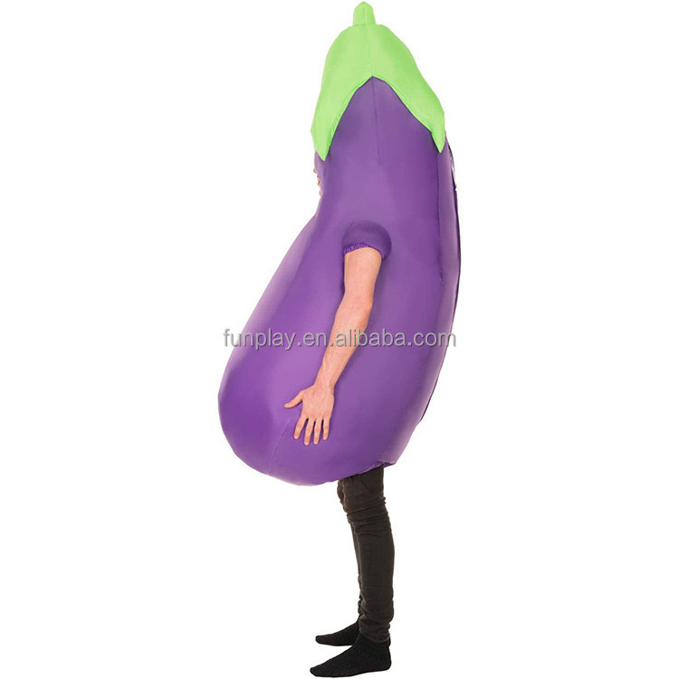 Funny cosplay Halloween party dress plant costume inflatable eggplant costumes for adult