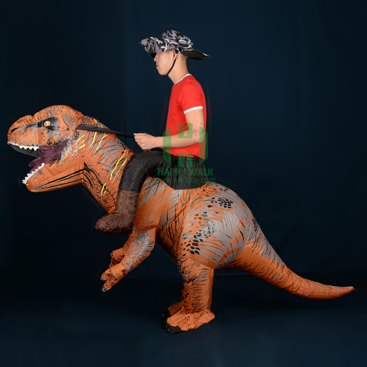 Newest Christmas Riding Inflatable t rex Costume Halloween Jurassic Park Walking Dinosaur Inflatable Costumes