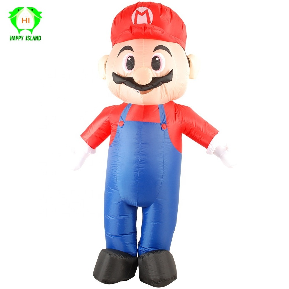 NEW Inflatable Mario Costume Super Mario Fancy Dress for Adults Halloween Party Carnival Cosplay Outfit Mascot Blow Up Suit