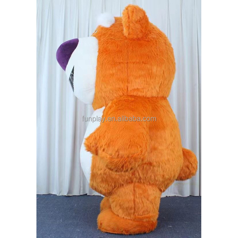 Hot sale inflatable orange bear mascot costume stylish mascot-costumes inflatable soft fur inflatable party costume