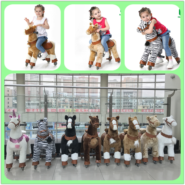 Top quality CE Horse Plush rocking horse toy Walking Animal Mechanical Horse for sale