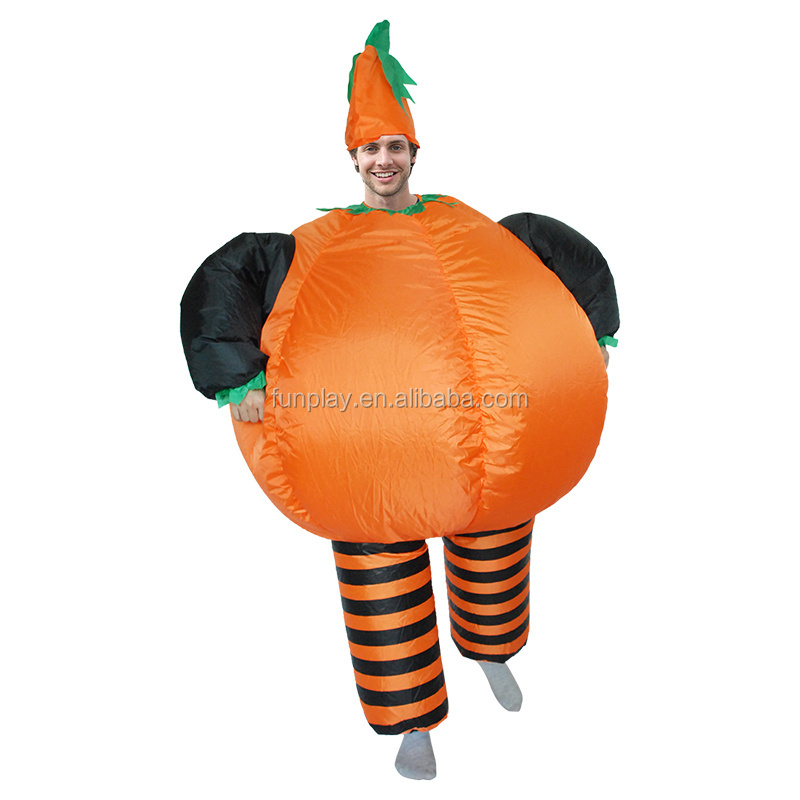 Commercial Inflatable Pumpkin Masoct Costume Air Blown Fat Suits for festival