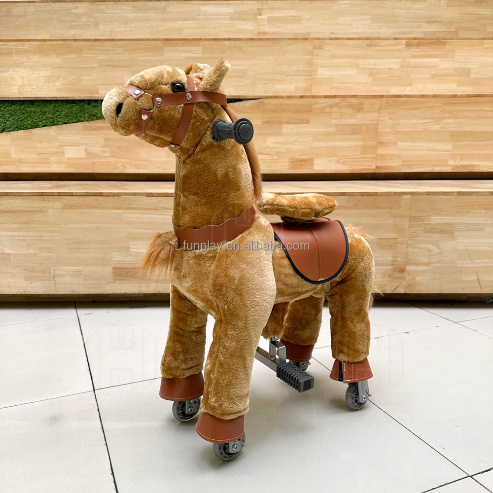 kiddie ride on animal plush non electric scooter unicorn walking mechanical robotic stuffy animal ride