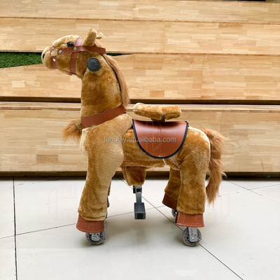 kiddie ride on animal plush non electric scooter unicorn walking mechanical robotic stuffy animal ride