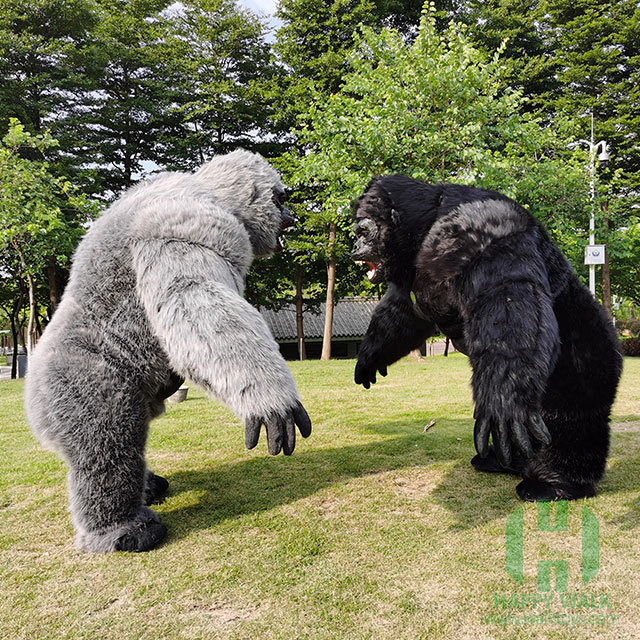 Customized size 2M 2.6M 3M Giant Realistic Inflatable Black Grey Gorilla Mascot Costume For Events Party