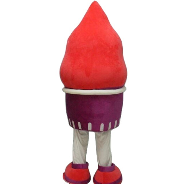 Custom ice-cream mascot costume red color cosplay dressing walking performance custom funny mascot costume