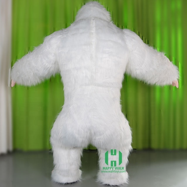 high quality CE/ASTM 2.6 meter custom white realistic inflatable gorilla costume for adult