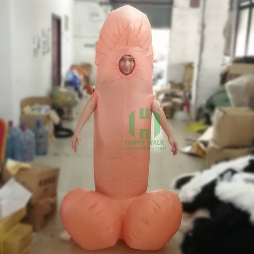 Newest Funny Cheap Inflatable Penis Costume Adult Cosplay Party Dress for Sale