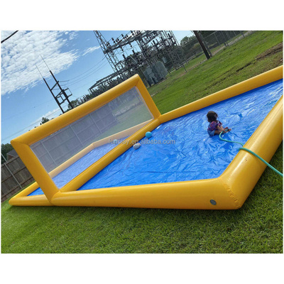 Commercial Customized PVC Giant inflatable water volleyball field portable inflatable tennis court volleyball sports events for