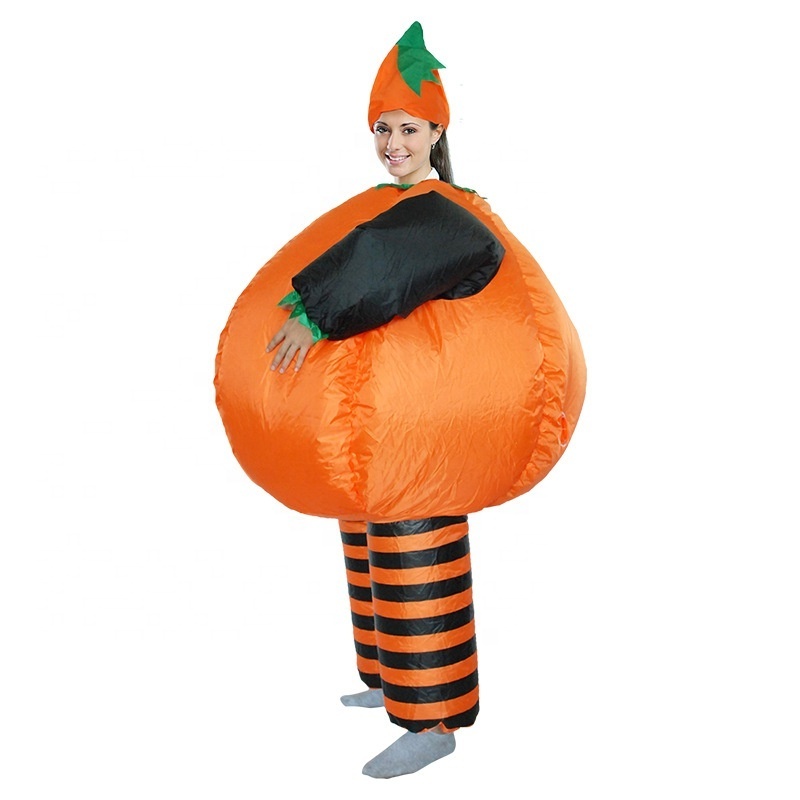 Thanksgiving Halloween Pumpkin Masoct Costume Air Blown Fat Suits Inflatable Pumpkin Costume