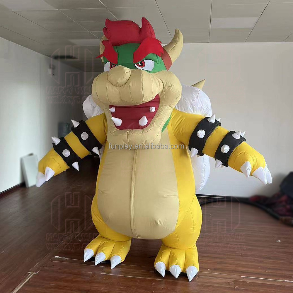 New 2 Meter Giant plush walking adult inflatable bowser mascot costume customized