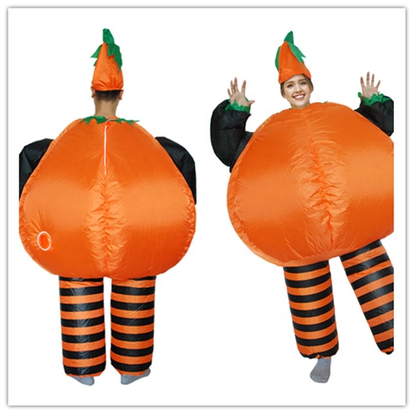 Thanksgiving Halloween Pumpkin Masoct Costume Air Blown Fat Suits Inflatable Pumpkin Costume